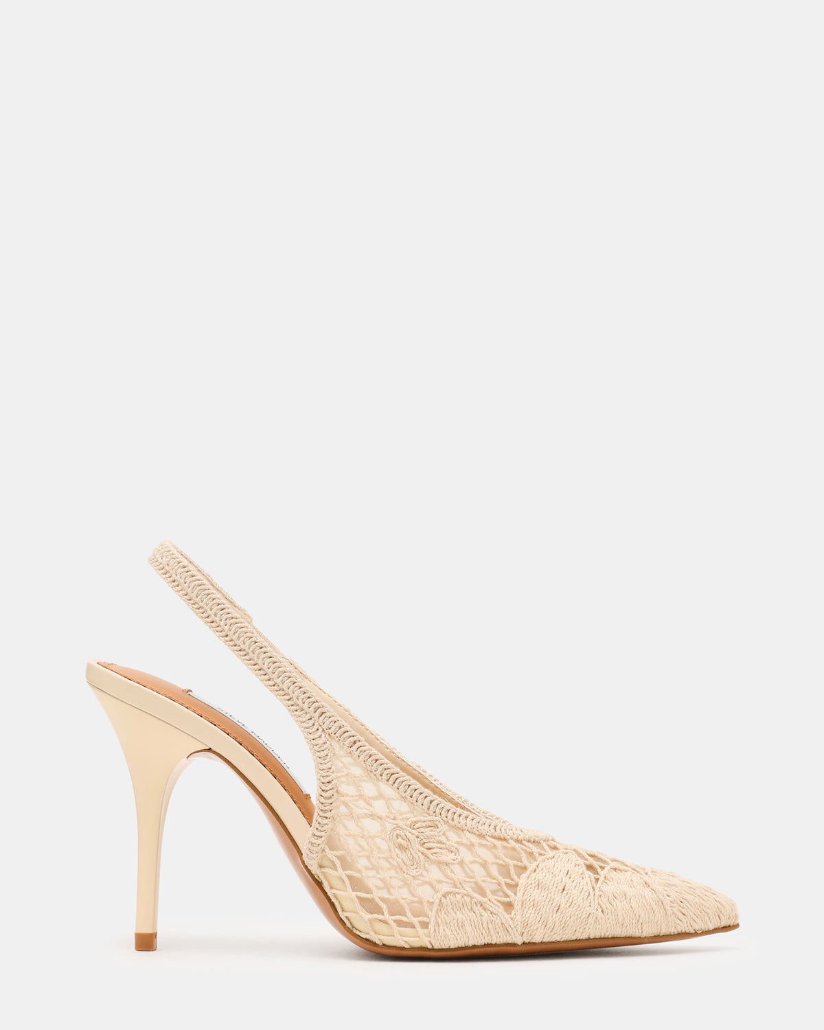 ANDROMEDA Crochet Bone Slingback Pointed-Toe Stiletto Pump Women's Heel Steve Madden BONE