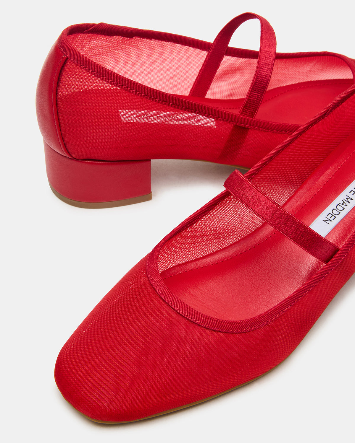 MURAL Red Mary Jane Block Heel Square-Toe Women's Heel Steve Madden RED