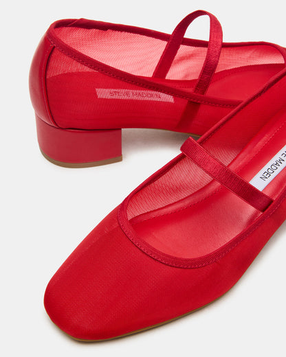 MURAL Red Mary Jane Block Heel Square-Toe Women's Heel Steve Madden RED