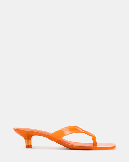 TRACIE Jelly Orange Thong Strap Women's Kitten Heel Steve Madden ORANGE
