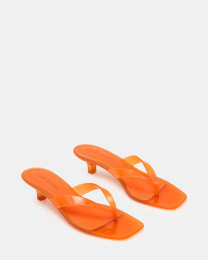 TRACIE Jelly Orange Thong Strap Women's Kitten Heel Steve Madden ORANGE