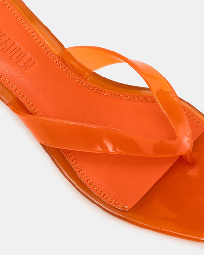 TRACIE Jelly Orange Thong Strap Women's Kitten Heel Steve Madden ORANGE