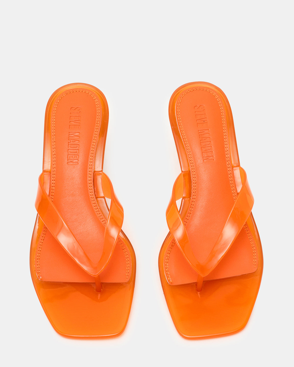 TRACIE Jelly Orange Thong Strap Women's Kitten Heel Steve Madden ORANGE