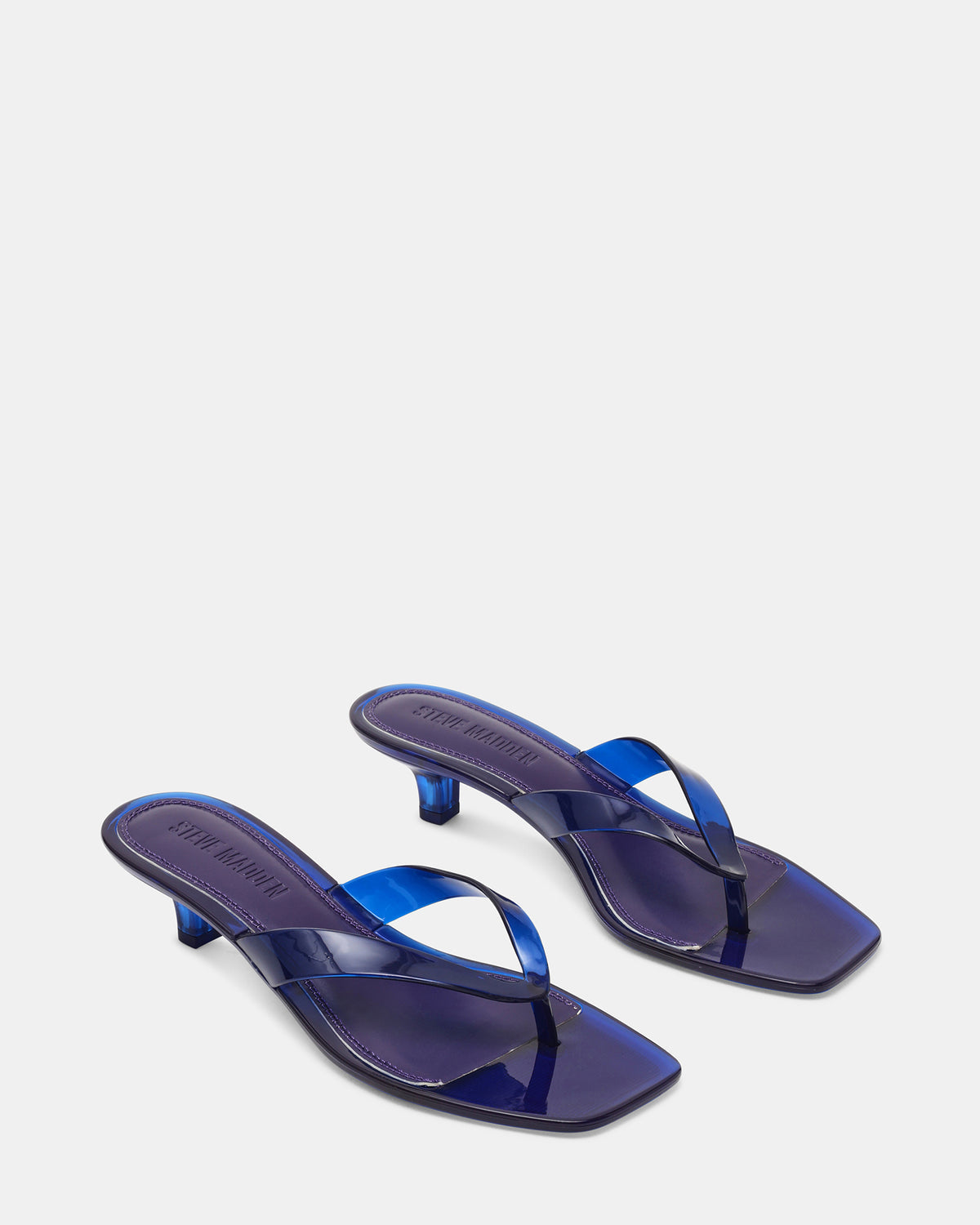 TRACIE Jelly Navy Thong Strap Women's Kitten Heel Steve Madden NAVY