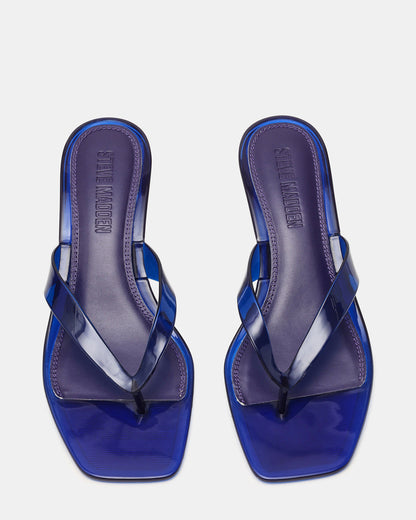 TRACIE Jelly Navy Thong Strap Women's Kitten Heel Steve Madden NAVY