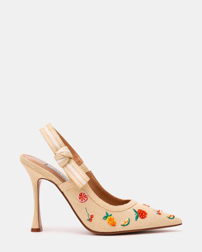 BRI Raffia Fruit Multi Slingback Pump Women's Heel Steve Madden FRUIT MULTI