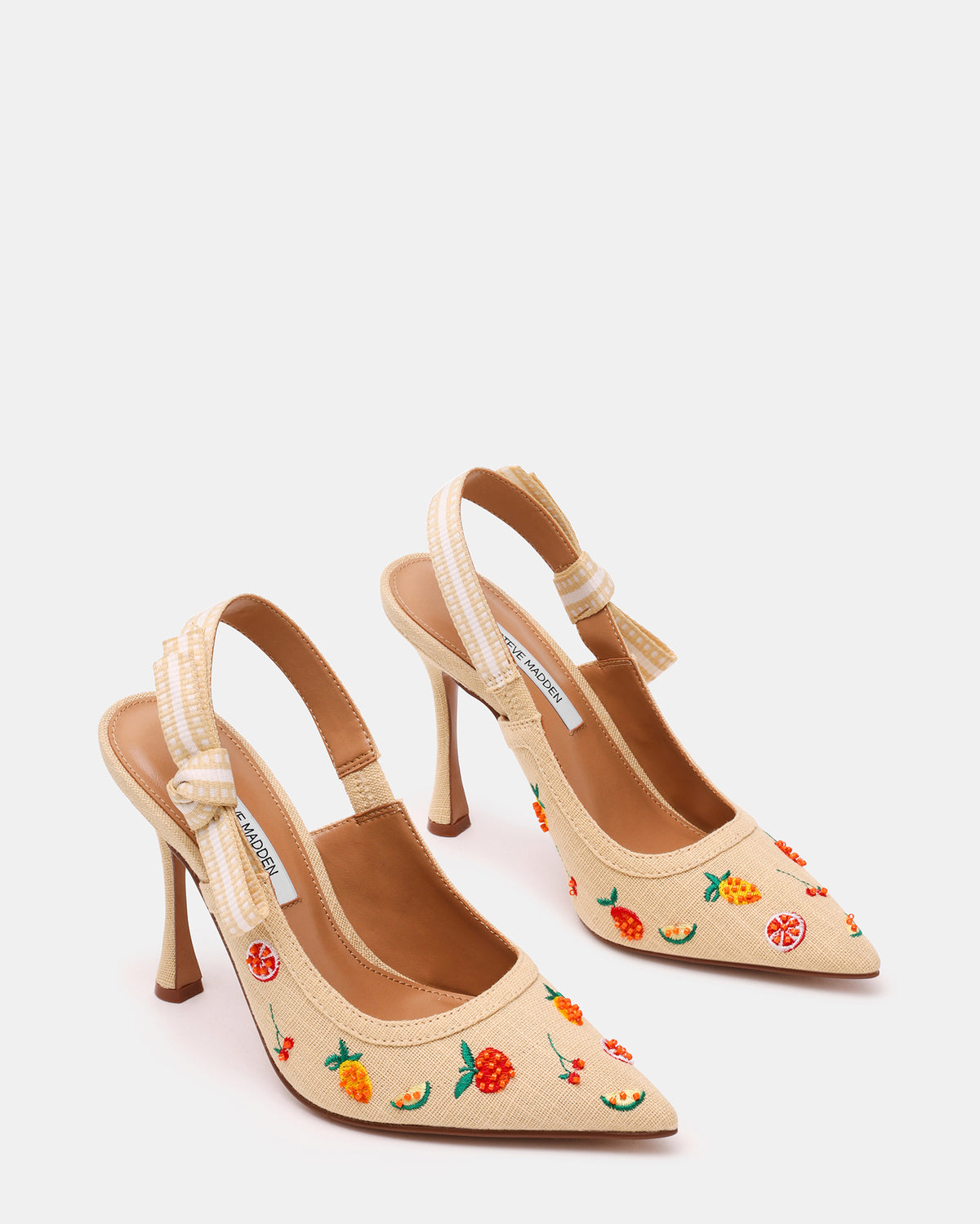 BRI Raffia Fruit Multi Slingback Pump Women's Heel Steve Madden FRUIT MULTI