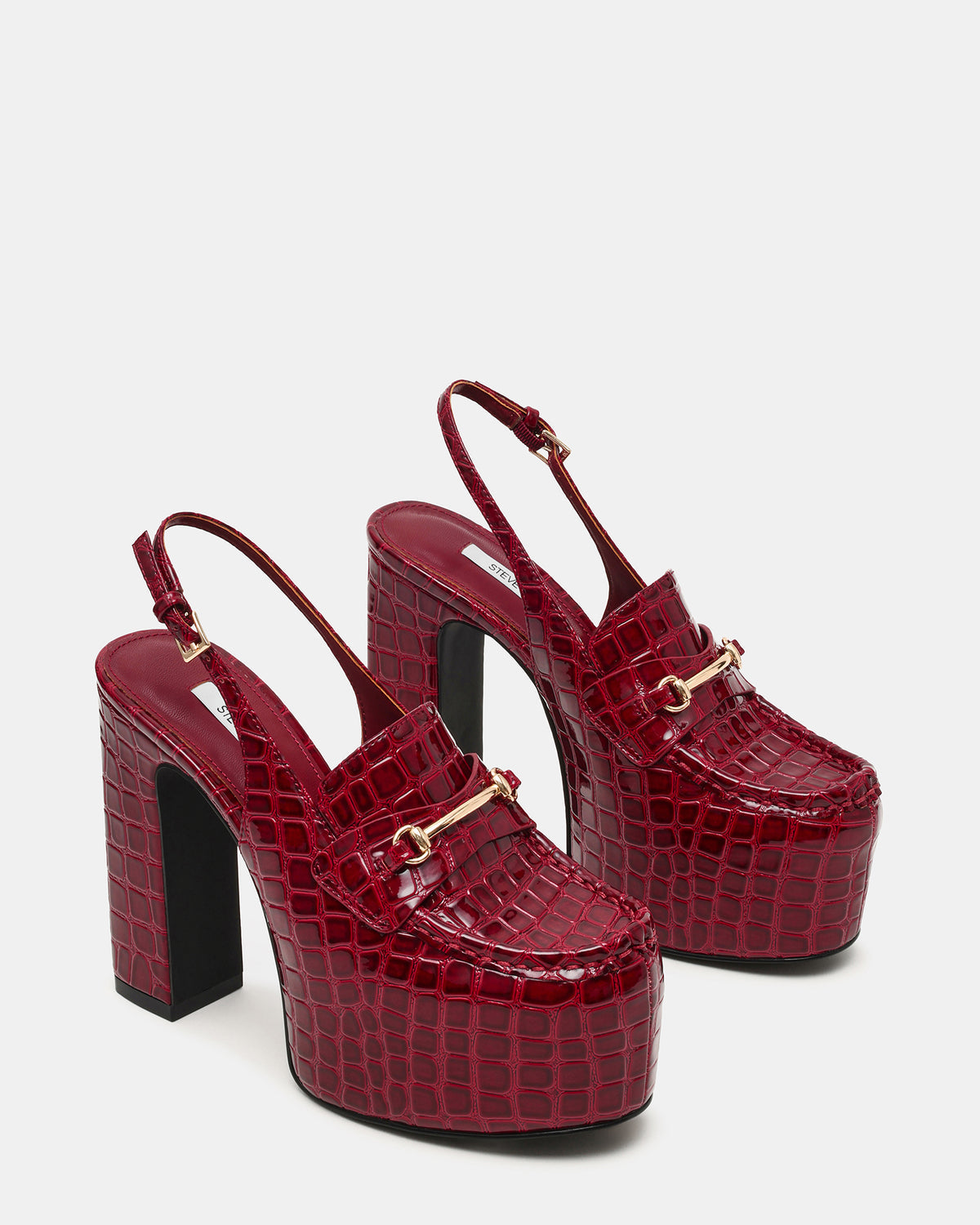 QUINN Red Crocodile Platform Slingback Women's Heel Steve Madden RED CROCODILE