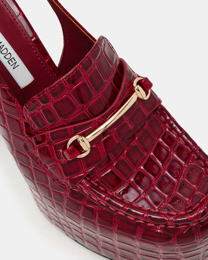 QUINN Red Crocodile Platform Slingback Women's Heel Steve Madden RED CROCODILE