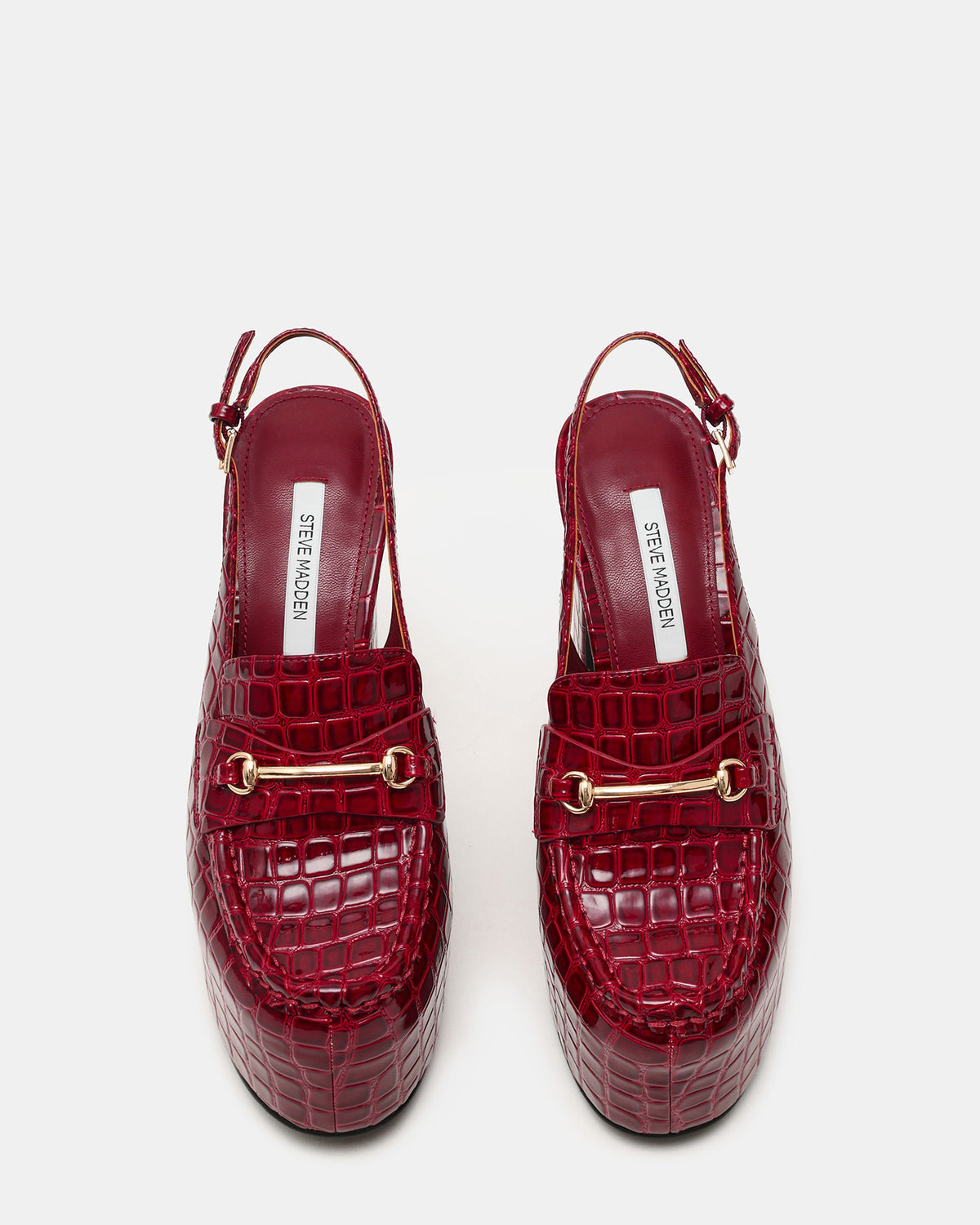 QUINN Red Crocodile Platform Slingback Women's Heel Steve Madden RED CROCODILE