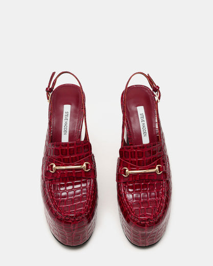 QUINN Red Crocodile Platform Slingback Women's Heel Steve Madden RED CROCODILE