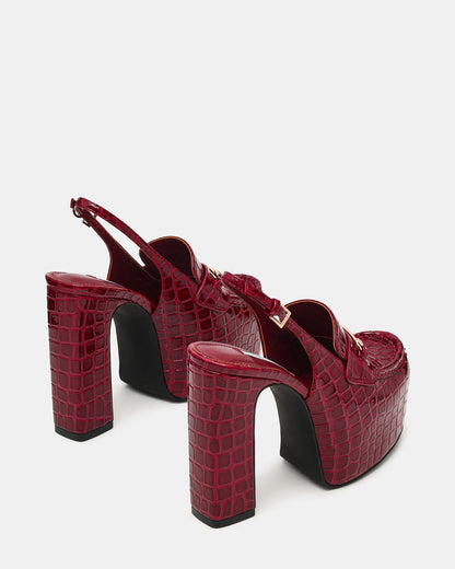 QUINN Red Crocodile Platform Slingback Women's Heel Steve Madden RED CROCODILE