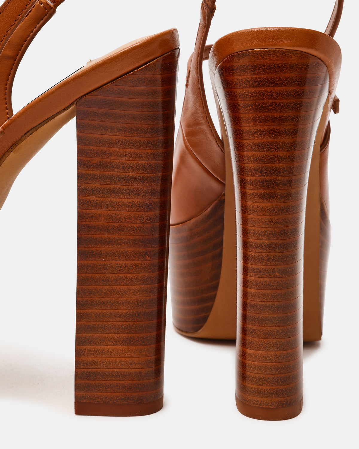 SCOTLYN Stacked Tan Leather Mary-Mary Platform Women's Block Heel Steve Madden TAN LEATHER