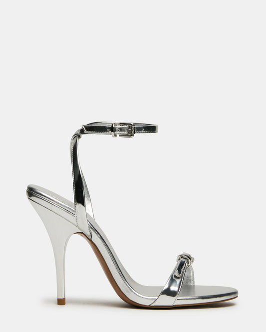 FOXX Silver Strappy Stiletto Open-Toe Women's Heel Steve Madden SILVER