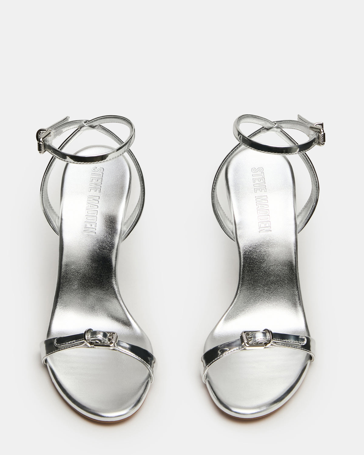 FOXX Silver Strappy Stiletto Open-Toe Women's Heel Steve Madden SILVER