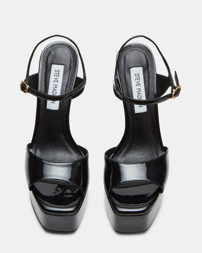 COLOGNE Black Patent Platform Stiletto Women's Heel Steve Madden BLACK PATENT