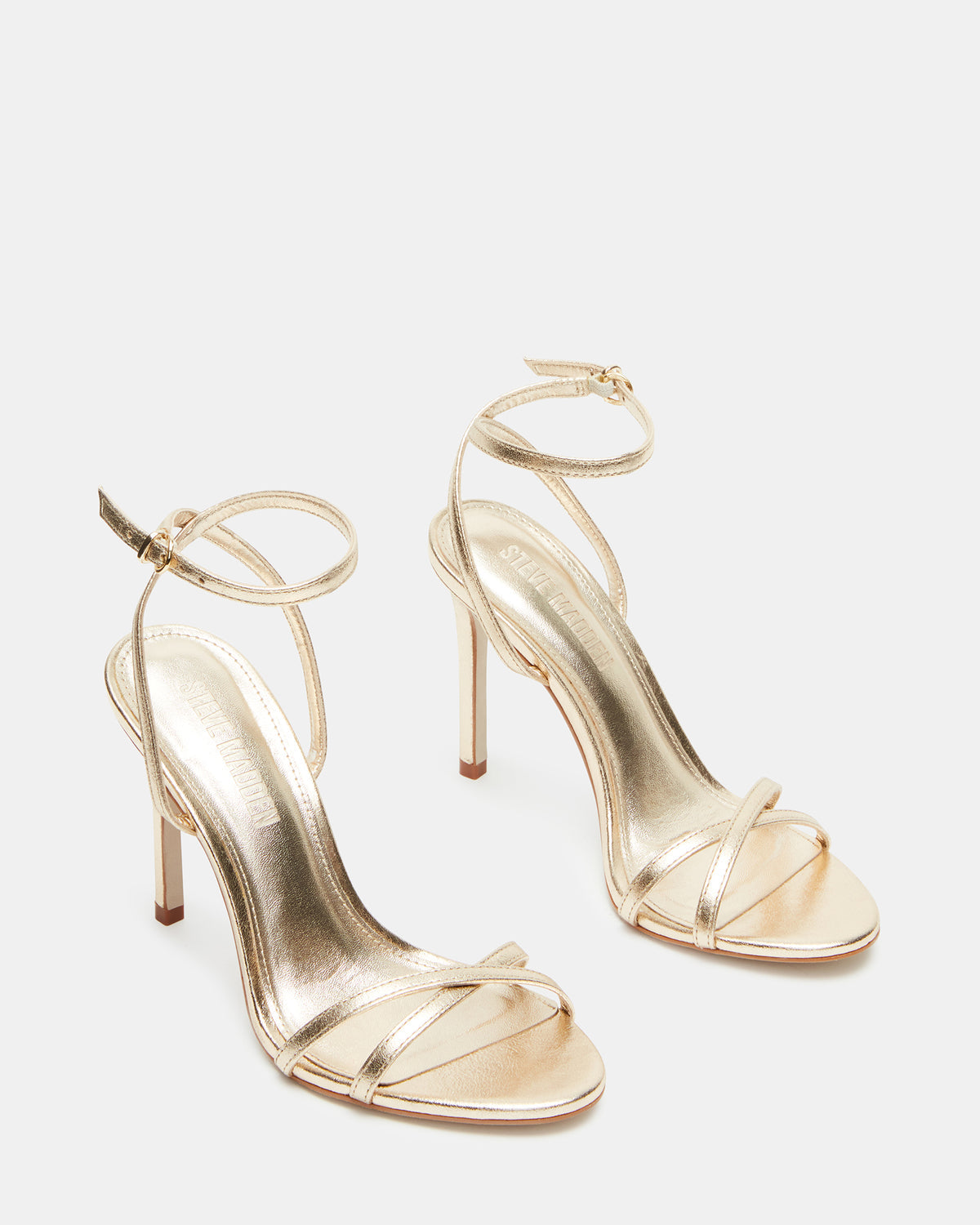 JYPSEY Gold Leather Strappy Stiletto Women's Heel Steve Madden GOLD LEATHER