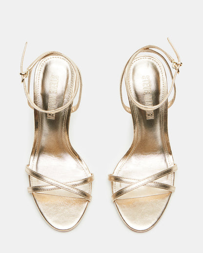 JYPSEY Gold Leather Strappy Stiletto Women's Heel Steve Madden GOLD LEATHER