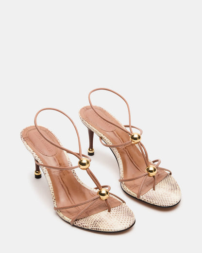 RAMOS Natural Snake Strappy Stiletto Women's Heel Steve Madden NATURAL SNAKE