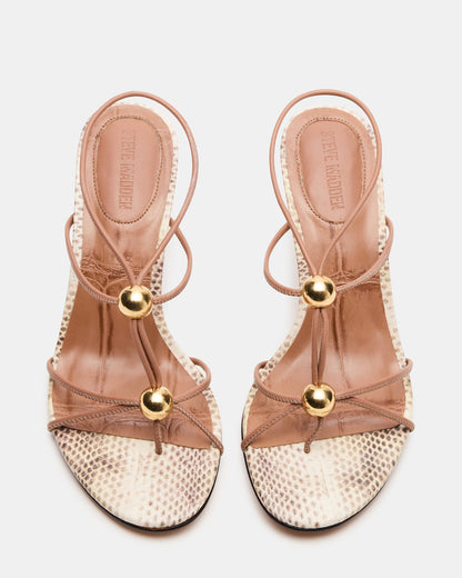 RAMOS Natural Snake Strappy Stiletto Women's Heel Steve Madden NATURAL SNAKE