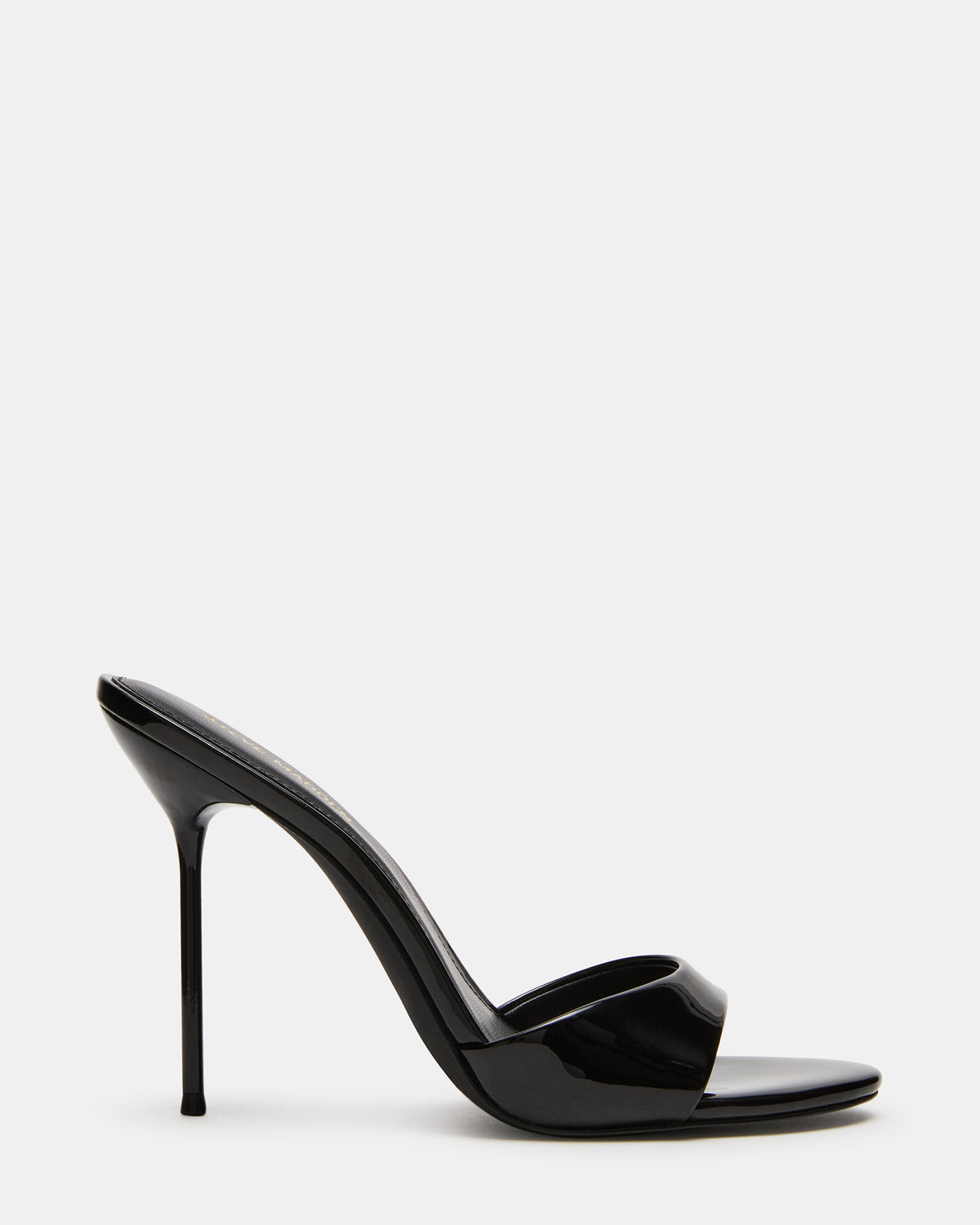 DAVINA Black Patent Rounded Open-Toe Mule Stiletto Women's Heel Steve Madden BLACK PATENT