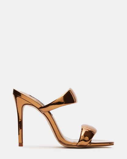 SATURN Bronze Stiletto Mule Women's Heel Steve Madden BRONZE