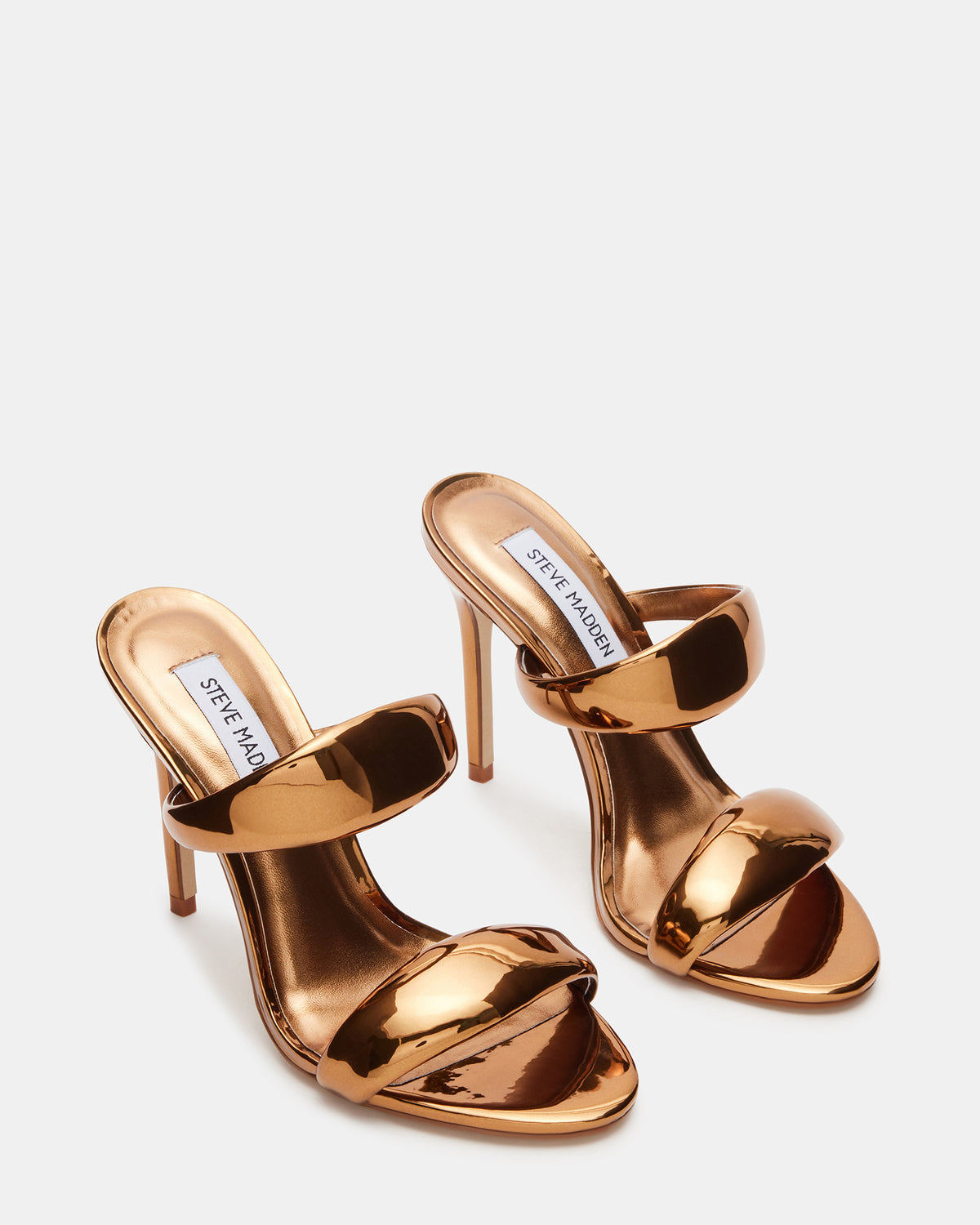 SATURN Bronze Stiletto Mule Women's Heel Steve Madden BRONZE