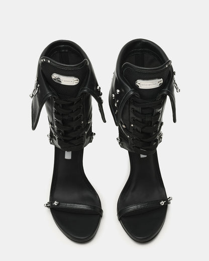 CASELLA Piercing Black Open-Toe Stiletto Lace-Up Women's Heel Steve Madden BLACK