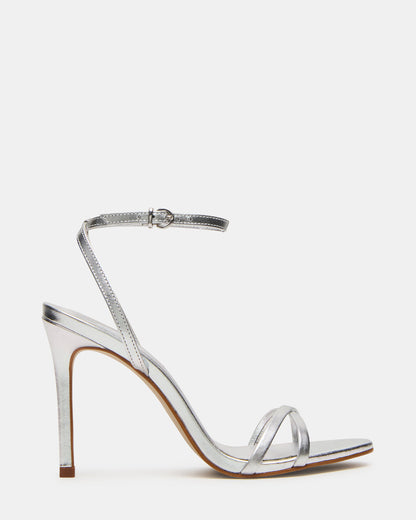 JYPSEY Silver Leather Strappy Stiletto Women's Heel Steve Madden SILVER LEATHER