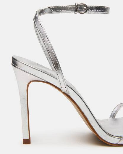 JYPSEY Silver Leather Strappy Stiletto Women's Heel Steve Madden SILVER LEATHER