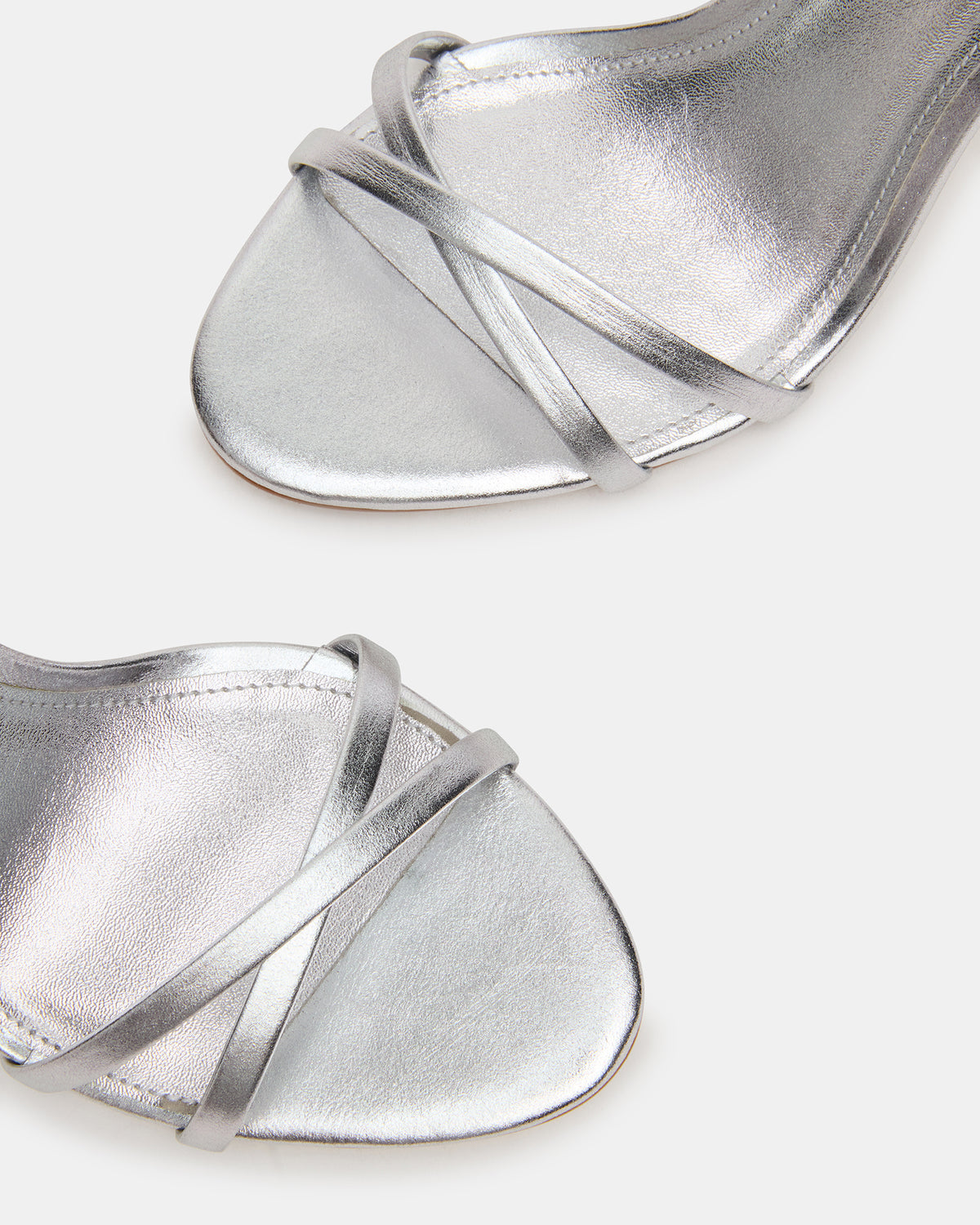 JYPSEY Silver Leather Strappy Stiletto Women's Heel Steve Madden SILVER LEATHER