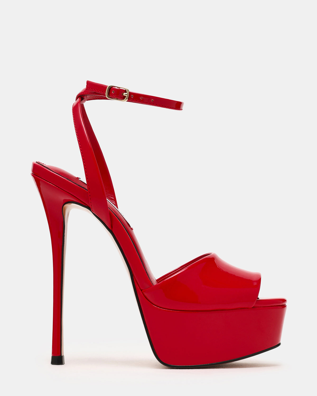 JEZZICA Red Patent Platform Stiletto Ankle Strap Women's Heel Steve Madden RED PATENT