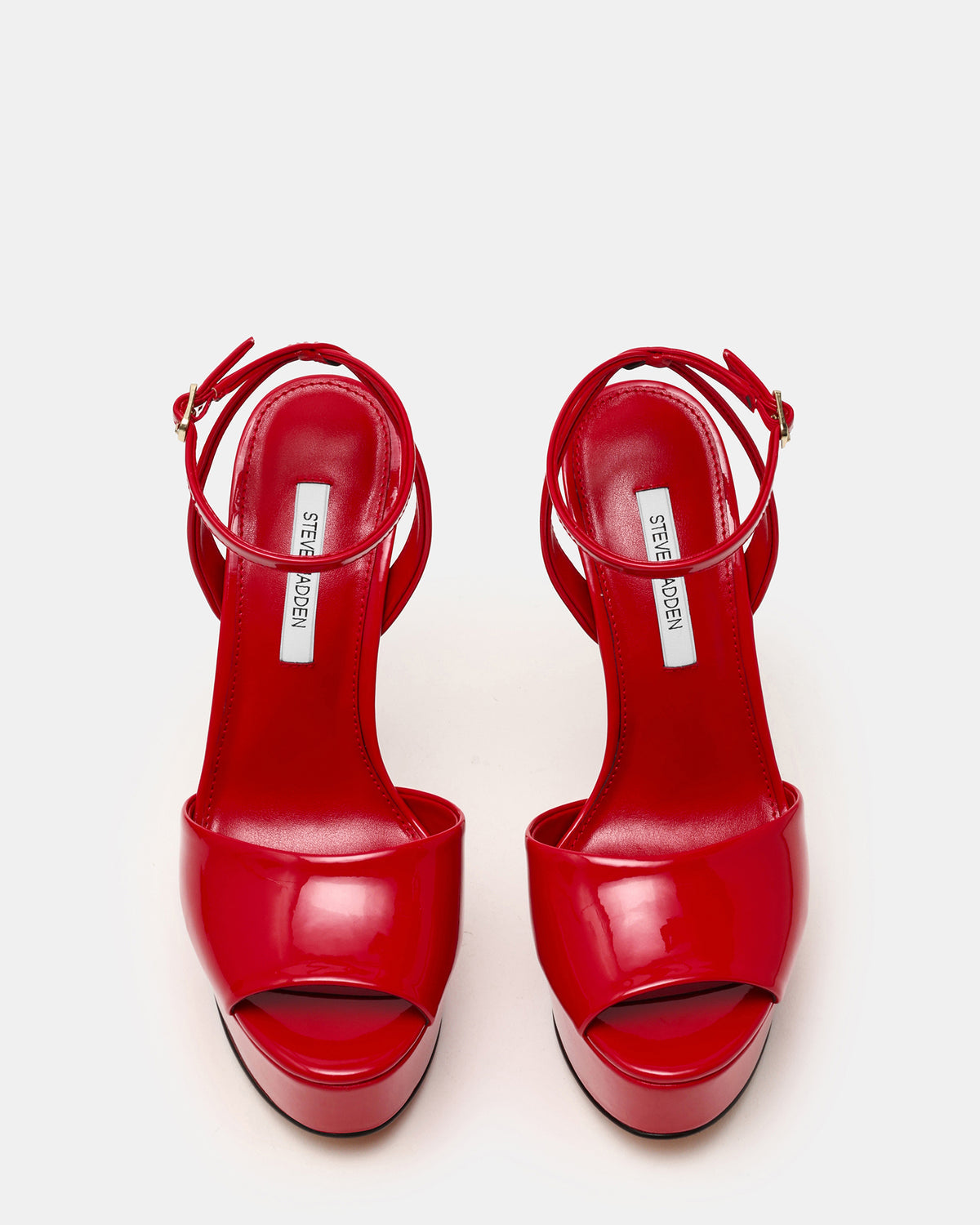 JEZZICA Red Patent Platform Stiletto Ankle Strap Women's Heel Steve Madden RED PATENT