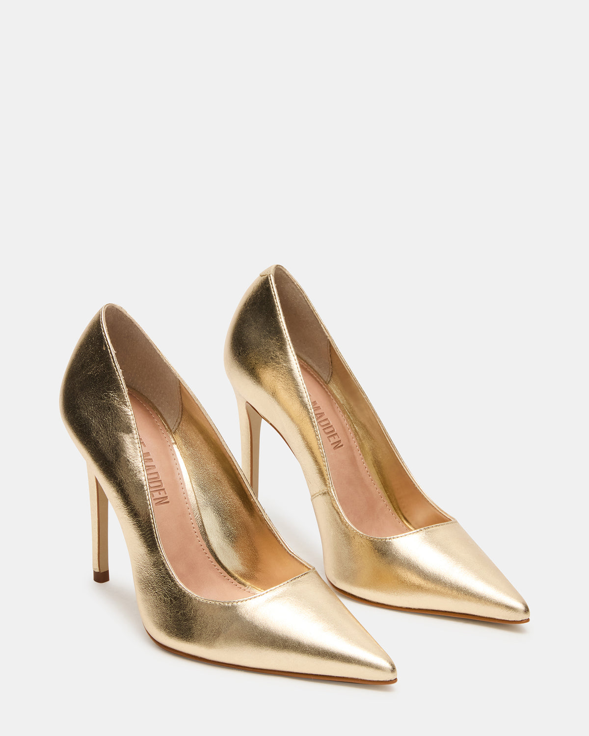NOIR Gold Leather Pointed-Toe Stiletto Pump Women's Heels Steve Madden GOLD LEATHER