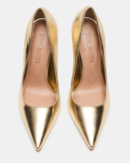 NOIR Gold Leather Pointed-Toe Stiletto Pump Women's Heels Steve Madden GOLD LEATHER