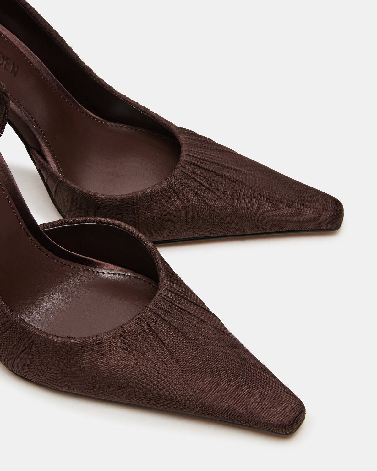 ELEGANT Brown Ruched Pointed-Toe Stiletto Pump Women's Heel Steve Madden BROWN