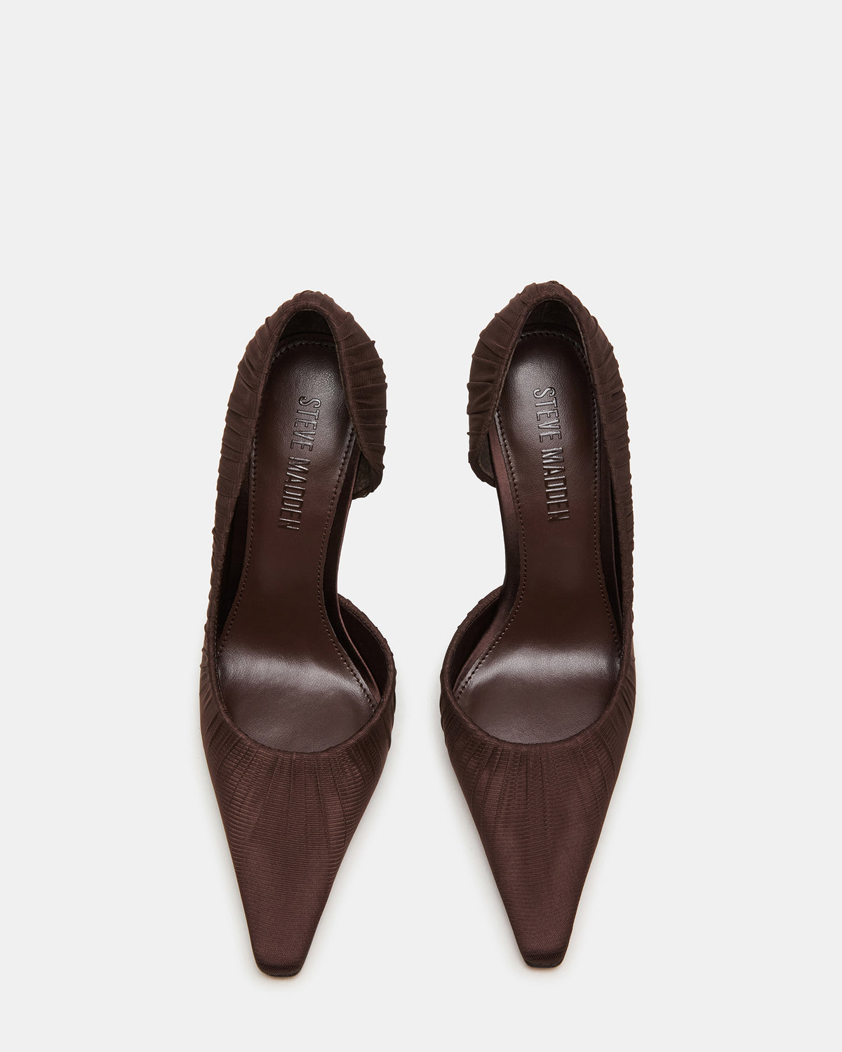 ELEGANT Brown Ruched Pointed-Toe Stiletto Pump Women's Heel Steve Madden BROWN