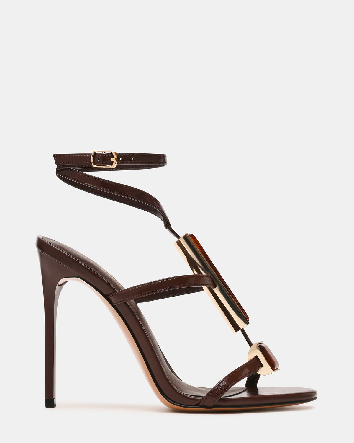 SHAYLEE Brown Stone Detail Strappy Stiletto Women's Heel Steve Madden BROWN