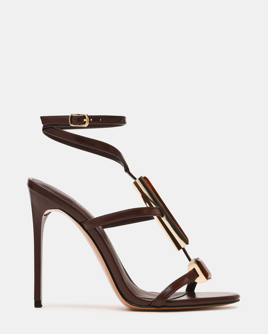 SHAYLEE Brown Stone Detail Strappy Stiletto Women's Heel Steve Madden BROWN