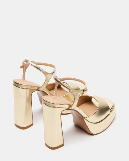 LIANDRA Champagne Women's Platform Square-Toe Strappy Heel Steve Madden CHAMPAGNE