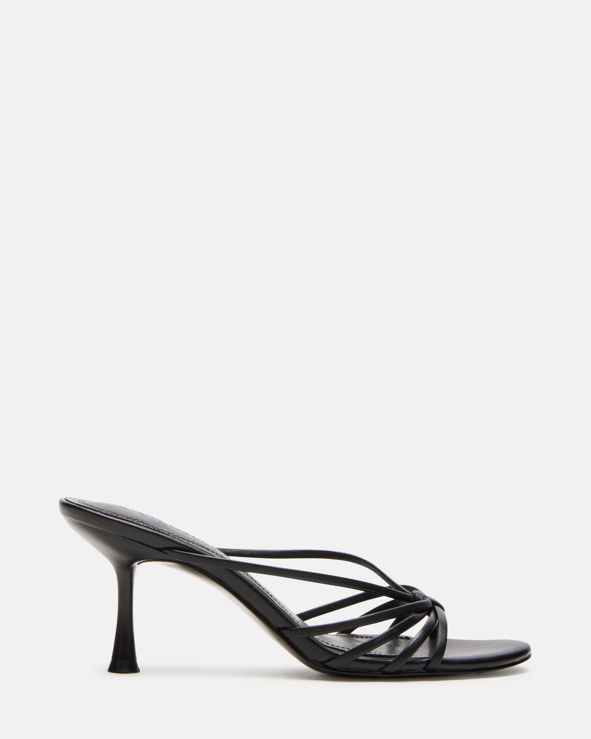 EDNA Black Leather Strappy Mule Women's Heel Steve Madden BLACK LEATHER