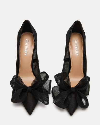 TAFFY Black Bow Pointed-Toe Stiletto Pump Women's Heel Steve Madden BLACK