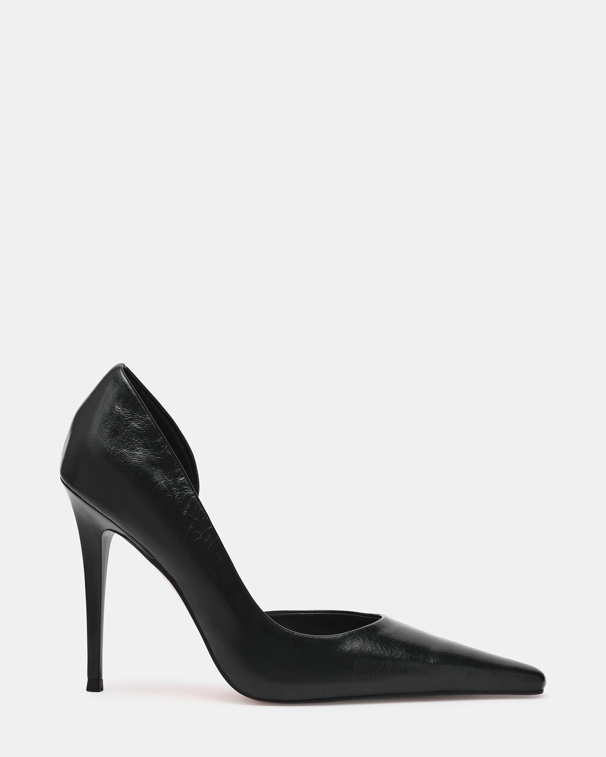 ELEGANT Black Leather Pointed-Toe Stiletto Pump Women's Heel Steve Madden BLACK LEATHER