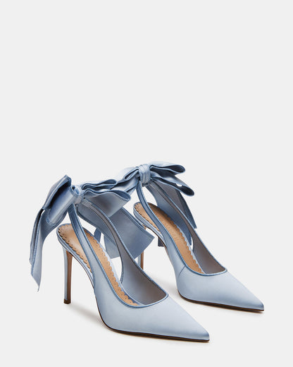 TEACUP Blue Satin Women's Pointed-Toe Slingback Heel Steve Madden BLUE SATIN