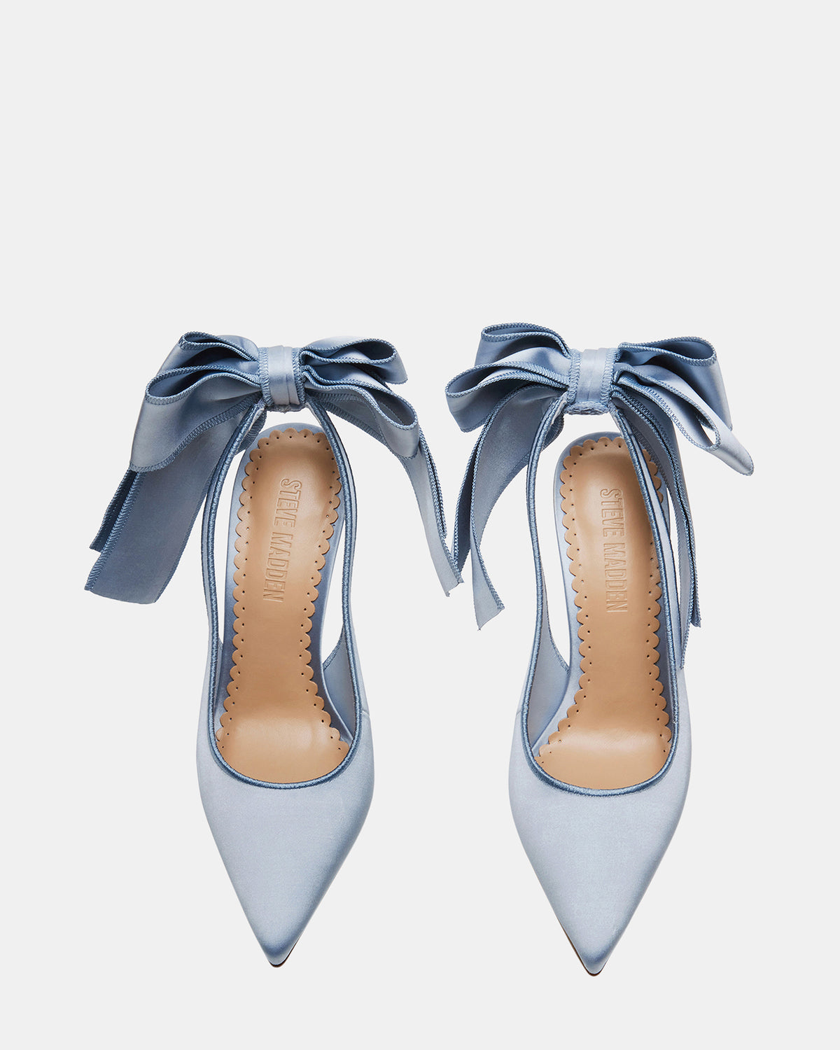 TEACUP Blue Satin Women's Pointed-Toe Slingback Heel Steve Madden BLUE SATIN