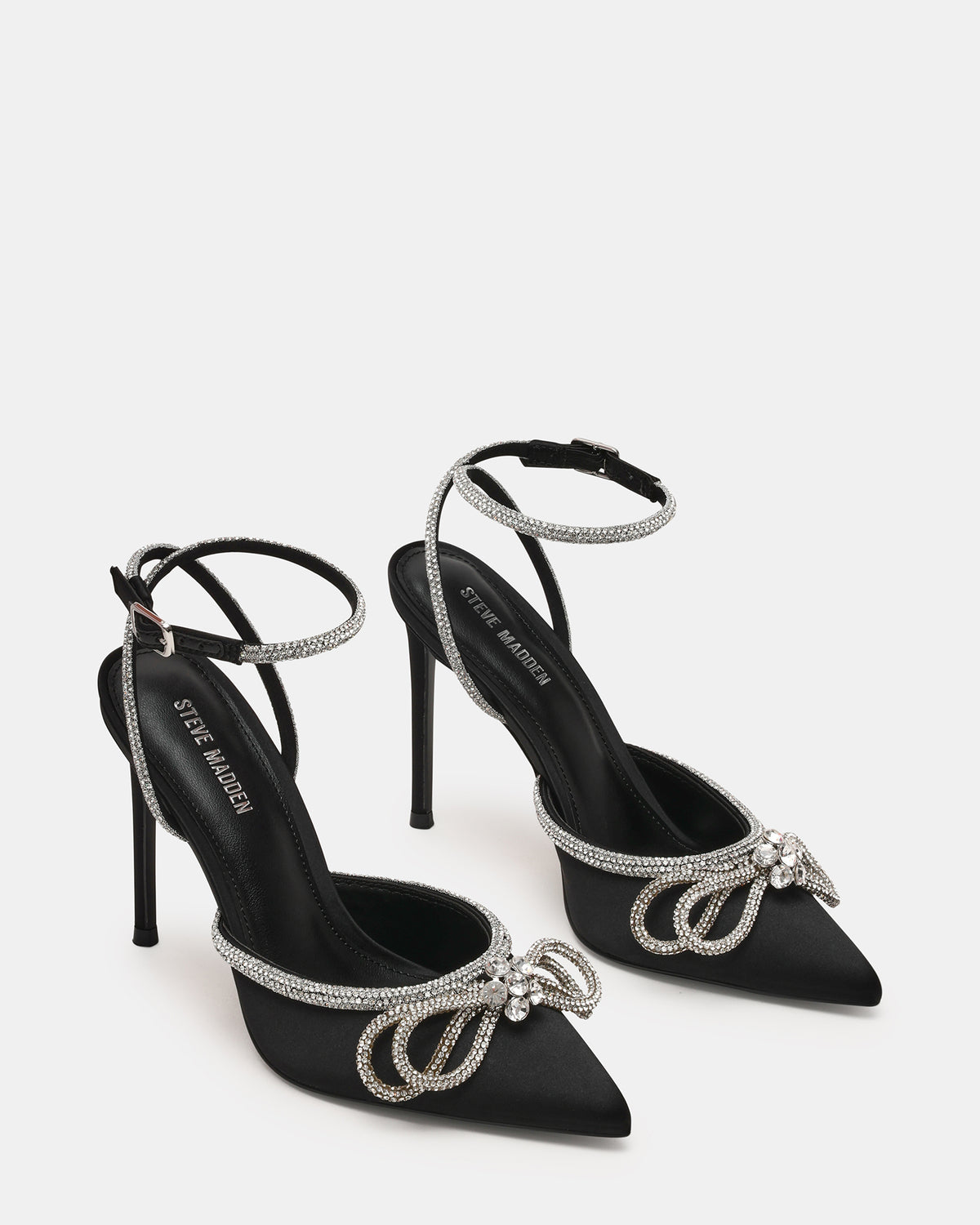 VIABLE Black Women's Rhinestone-Embellished Stilettos Steve Madden BLACK