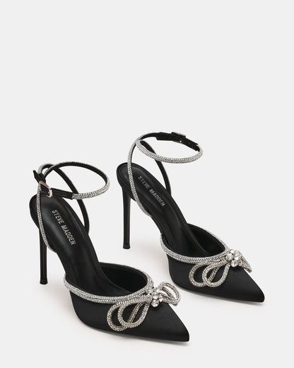 VIABLE Black Women's Rhinestone-Embellished Stilettos Steve Madden BLACK