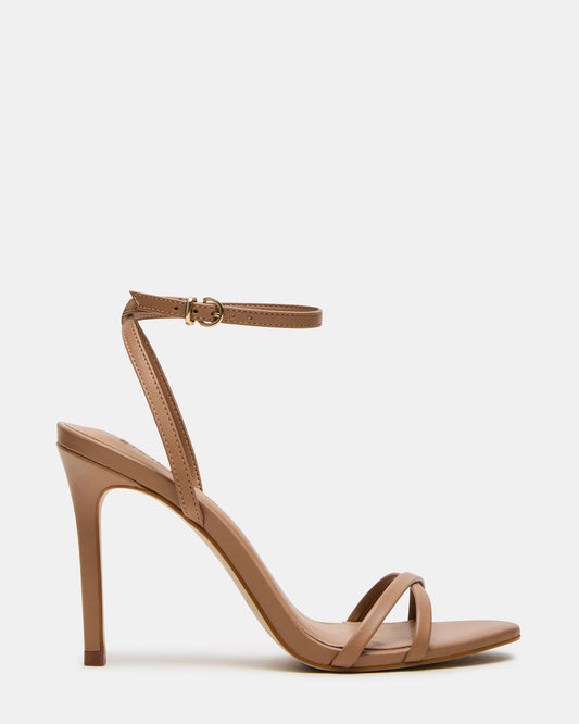 JYPSEY Tan Leather Strappy Stiletto Women's Heel