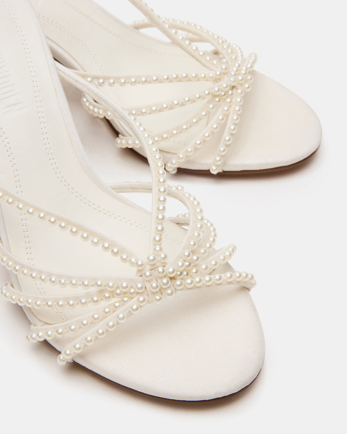 EDNA Pearl White Strappy Mule Women's Heel Steve Madden WHITE