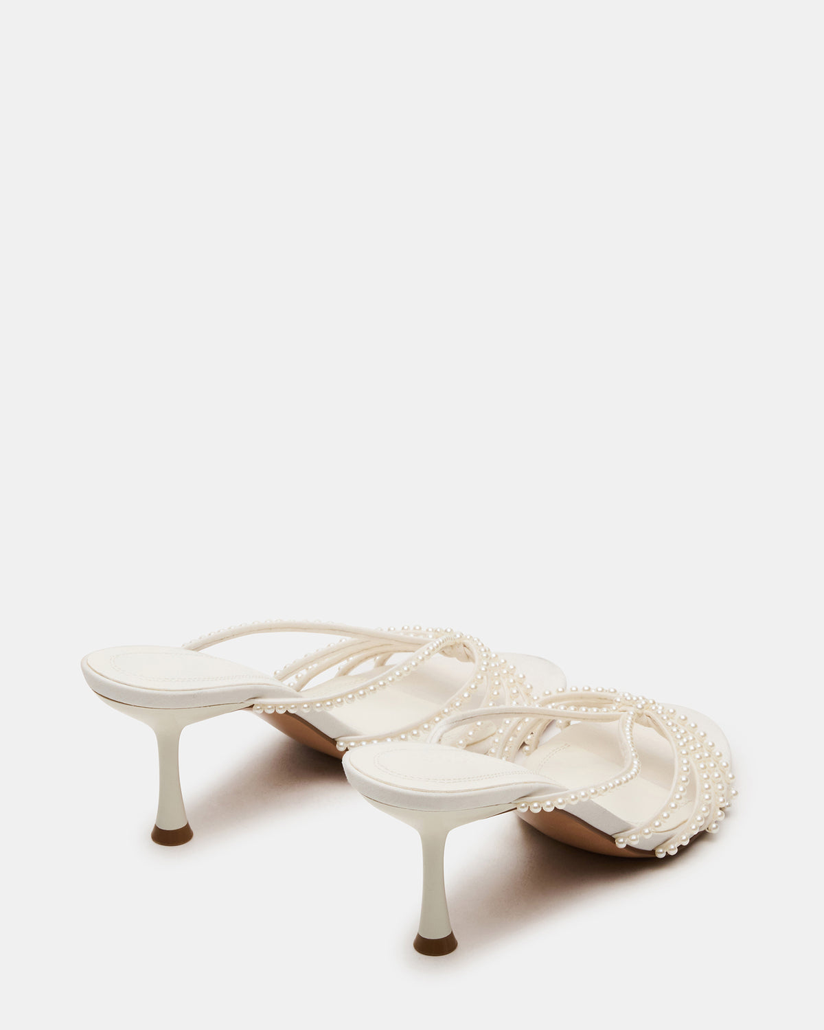 EDNA Pearl White Strappy Mule Women's Heel Steve Madden WHITE
